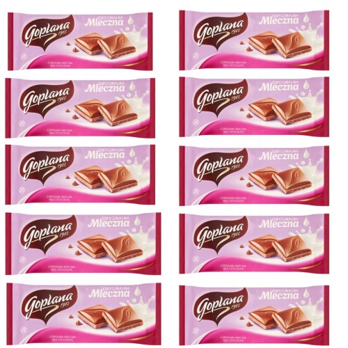 Czekolada Goplana Oryginalna Mleczna 90g 10 Sztuk