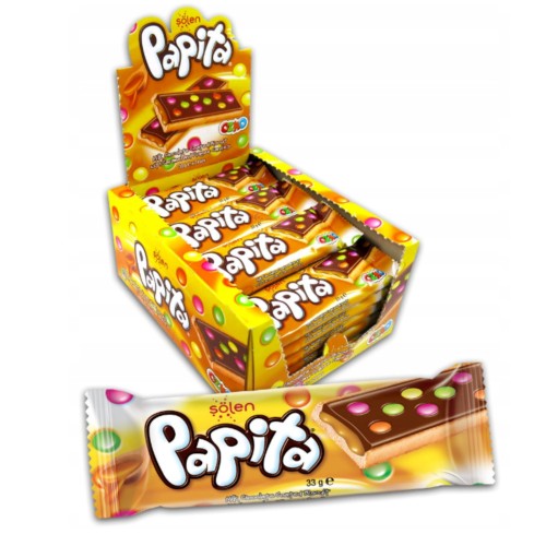 Baton Solen Papita Karmelowy Z Drażetkami 33 G 24 SZTUKI